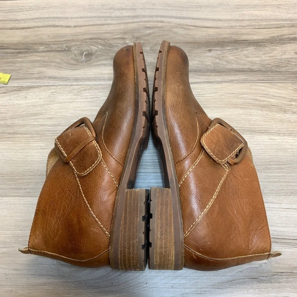 Sofft Womens 7 M Leather Boone Boots Brown  Tobacco Ankle Buckle Chelsea 1416640